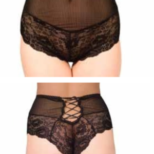 32-Pantaleta Con Cinta, De Colección (Negro Y Blanco) Exclusiva x 12 unidades